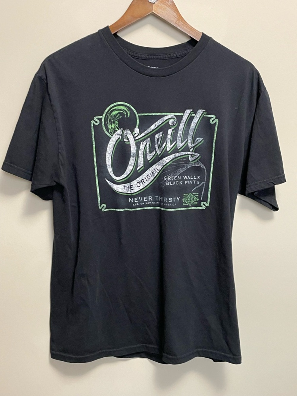O’Neill Black Graphic Print  T-Shirt Men’s Large Modern Fit